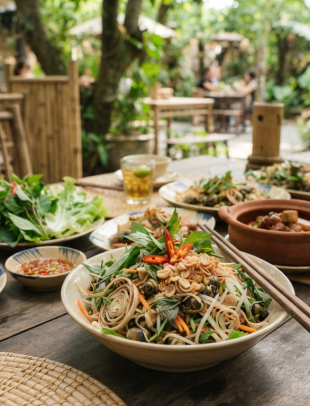 Gỏi ốc đắng trong bữa nhiều món – dùng khẩu phần vừa phải